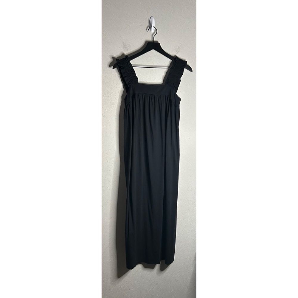 A New Day Black Square Neck Maxi Dress with Ruffle Straps Size XS